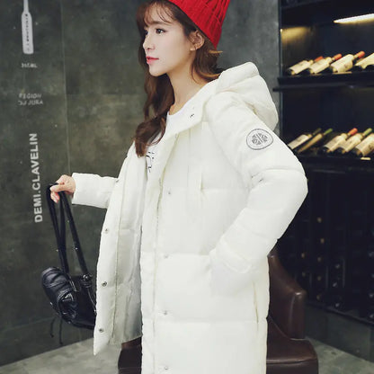 Abrigo de Algodón Acolchado de Corte Delgado y Longitud Media