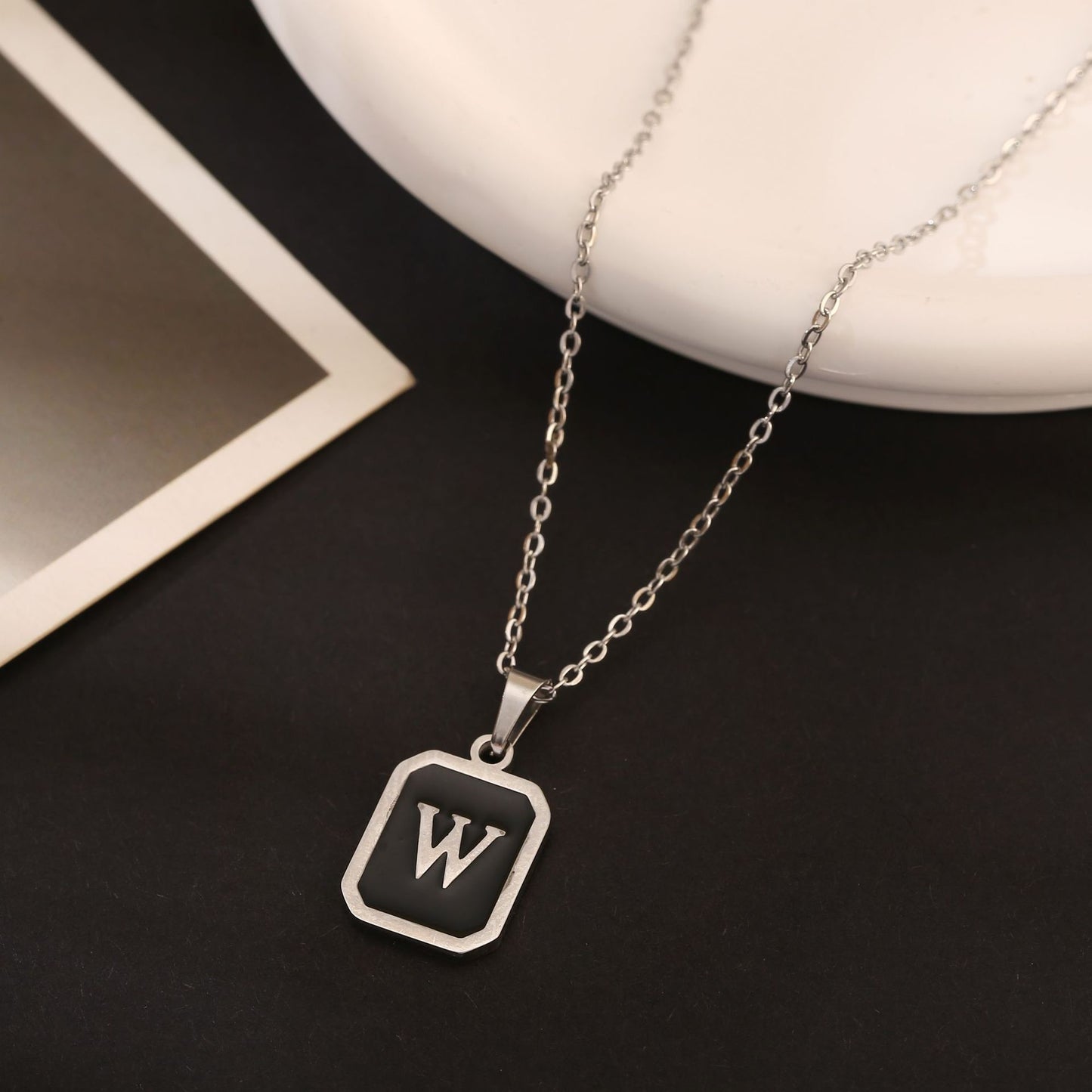 Stainless Steel Fashion Necklace with 26 English Letters