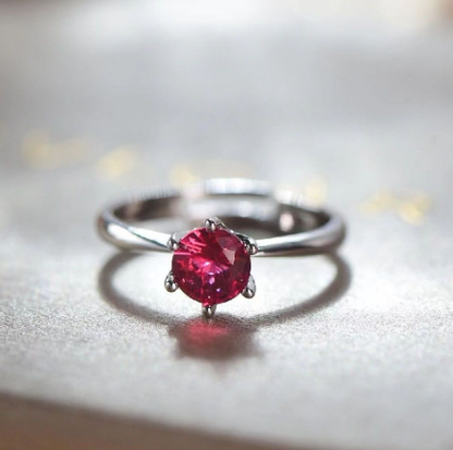 Pink Zircon Ring with Diamonds - Wedding Ring