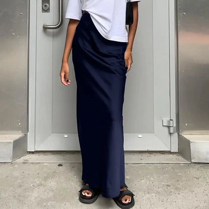 Casual Satin Ice Silk Skirt for Women