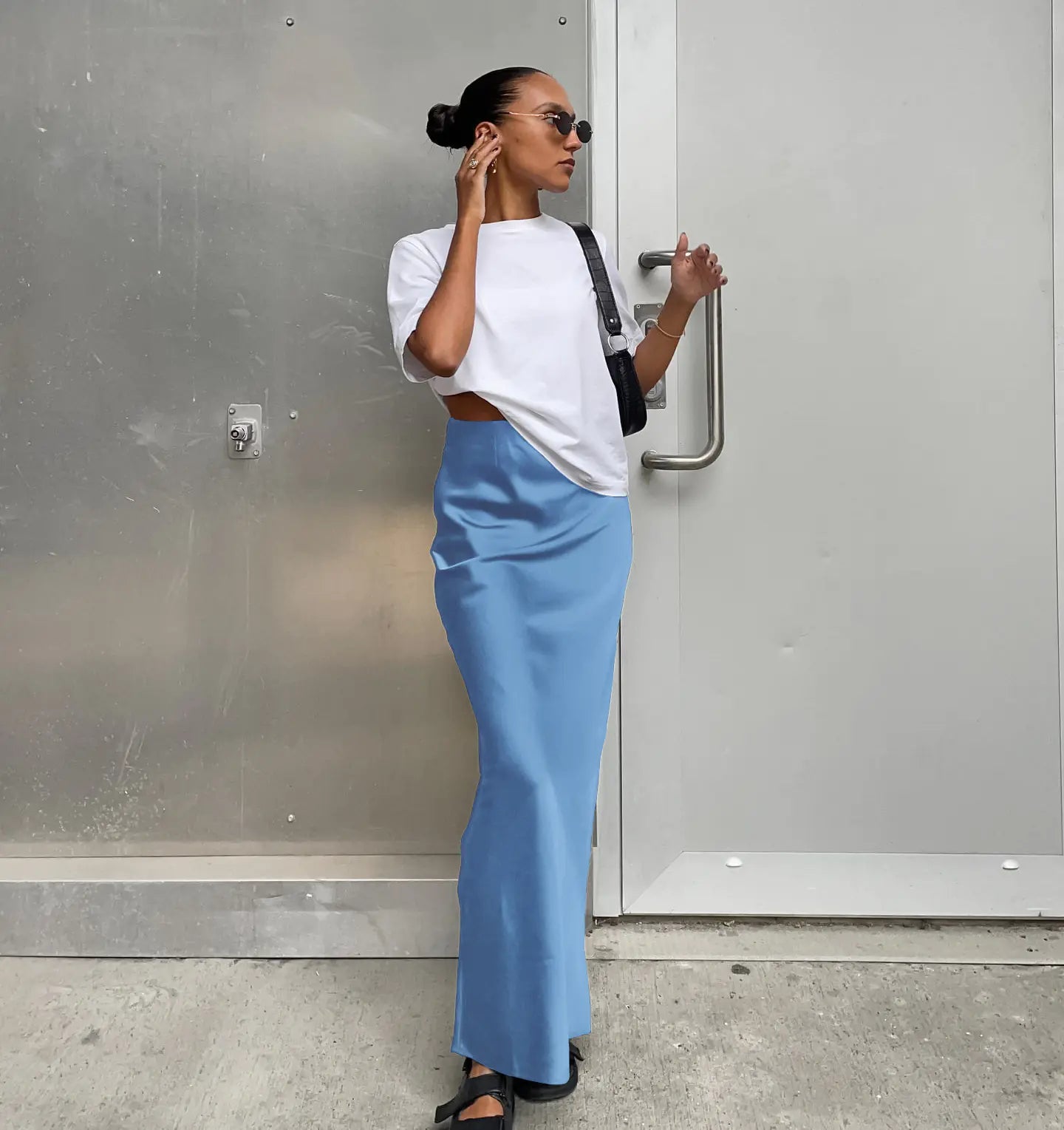 Casual Satin Ice Silk Skirt for Women