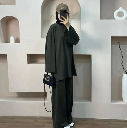 Conjunto de Dos Piezas Suelto de Color Sólido