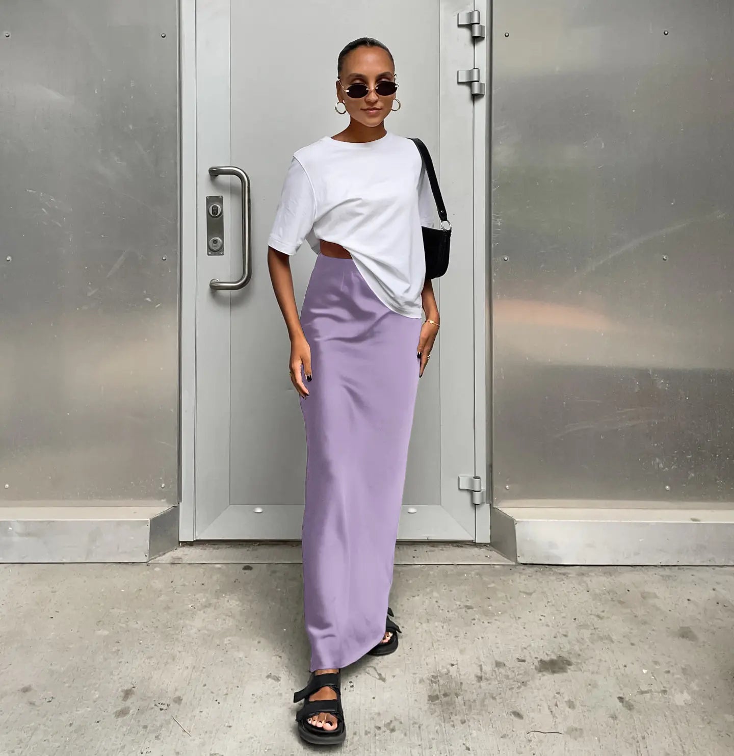 Casual Satin Ice Silk Skirt for Women