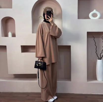 Conjunto de Dos Piezas Suelto de Color Sólido