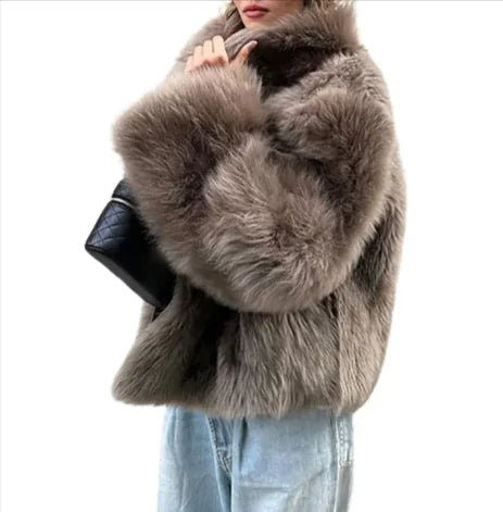 Chic Plush Fur Coat: Stylish, Comfortable, and Warm
