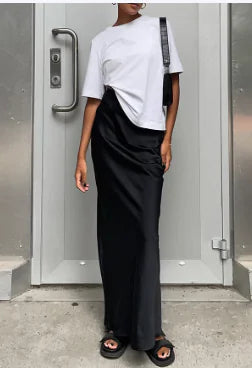 Casual Satin Ice Silk Skirt for Women