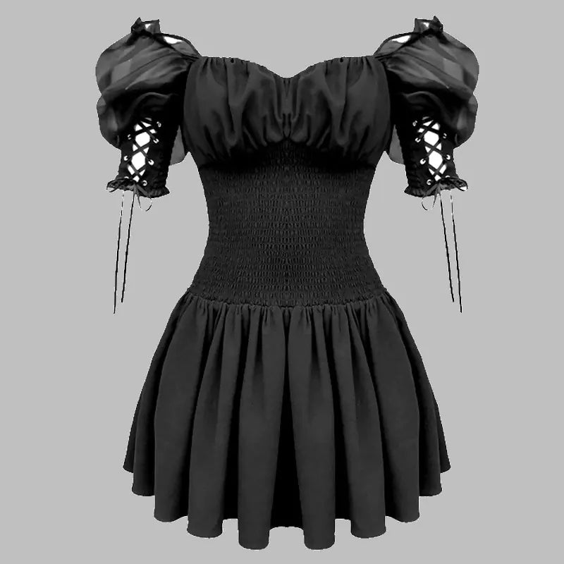 Vestido de Malla con Manga de Burbuja al Estilo Corte Francés para Petit