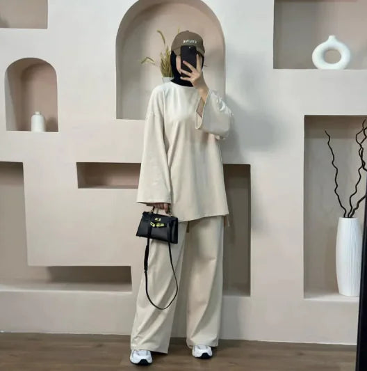 Conjunto de Dos Piezas Suelto de Color Sólido