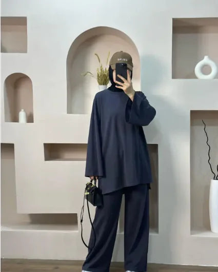 Conjunto de Dos Piezas Suelto de Color Sólido