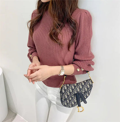 Camiseta Suéter Coreana de Punto Holgado Talla Grande 3259