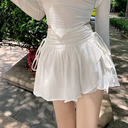 Women's White Pleated Fashion Skirt