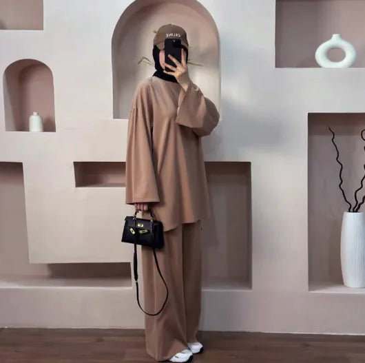 Conjunto de Dos Piezas Suelto de Color Sólido